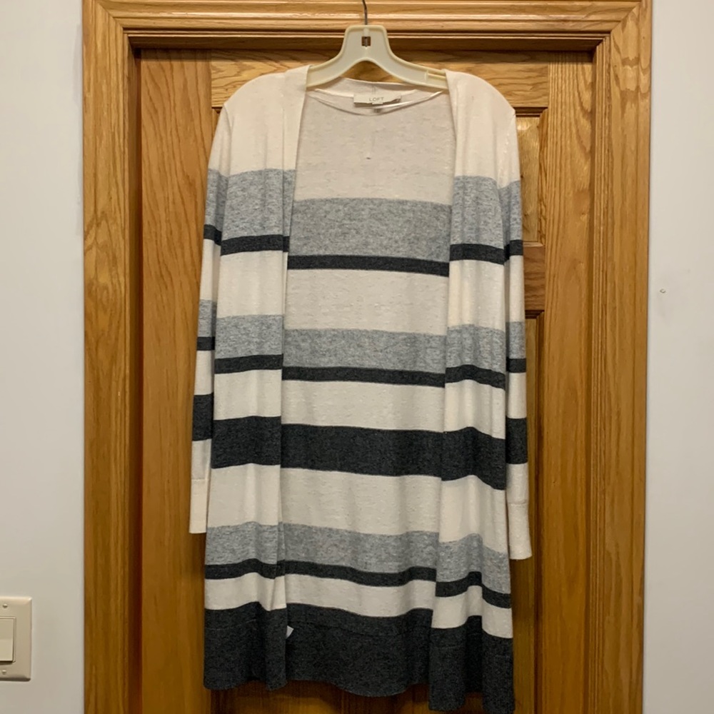 Loft striped cardigan in like new condition